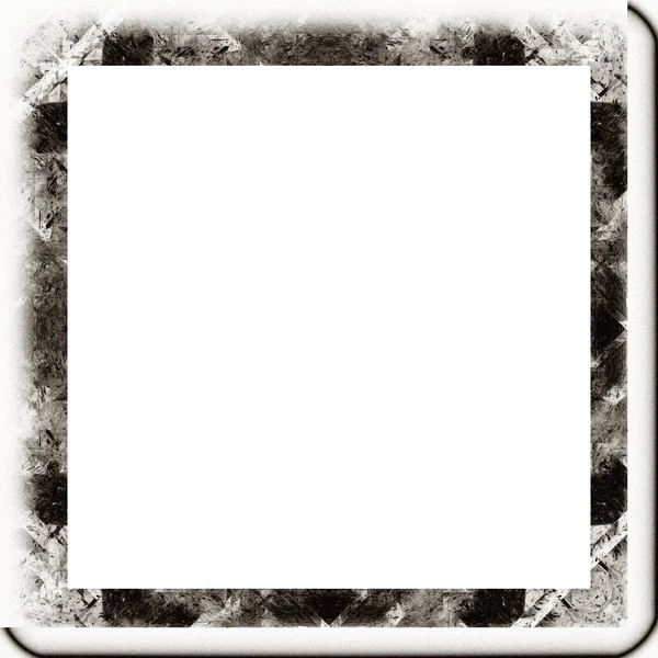 Grunge Frame Black White Texture Copy Space Middle Image Advertisement — Stock Photo, Image