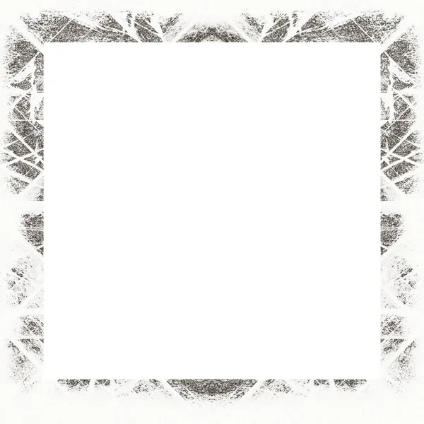 Grunge Frame Black White Texture Copy Space Middle Image Advertisement — Stock Photo, Image