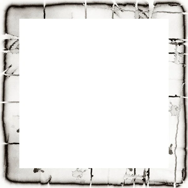 Grunge Frame Scratch Watercolor Effects Black White Texture Copy Space — Stock Photo, Image