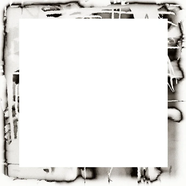 Grunge Watercolor Texture Black White Wall Frame Empty Space Middle — Stock Photo, Image