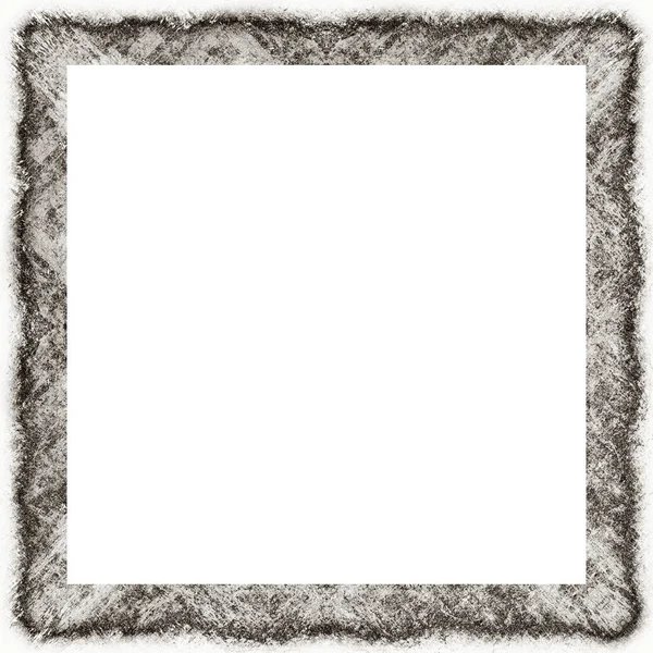 Grunge Frame Scratch Watercolor Effects Black White Texture Copy Space — Stock Photo, Image