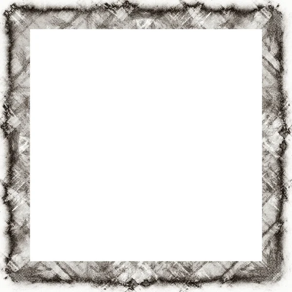 Grunge Frame Scratch Watercolor Effects Black White Texture Copy Space — Stock Photo, Image