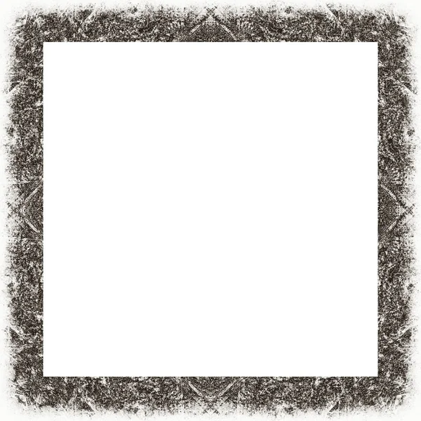 Grunge Frame Scratch Watercolor Effects Black White Texture Copy Space — Stock Photo, Image