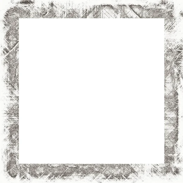 Grunge Frame Scratch Watercolor Effects Black White Texture Copy Space — Stock Photo, Image