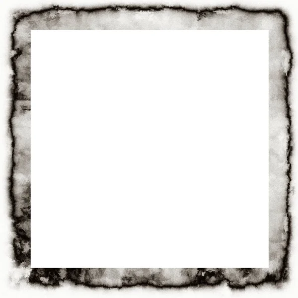 Grunge Dripping Watercolor Texture Black White Wall Frame Empty Space — Stock Photo, Image