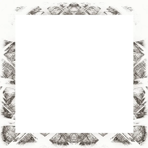 Grunge Frame Scratch Watercolor Effects Black White Texture Copy Space — Stock Photo, Image