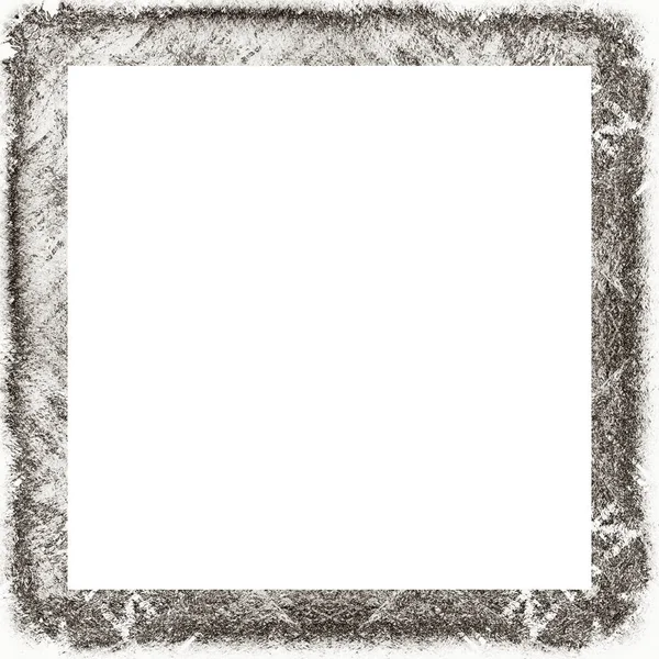 Grunge Frame Scratch Watercolor Effects Black White Texture Copy Space — Stock Photo, Image