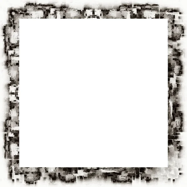 Grunge Frame Black White Texture Copy Space Middle Image Advertisement — Stock Photo, Image