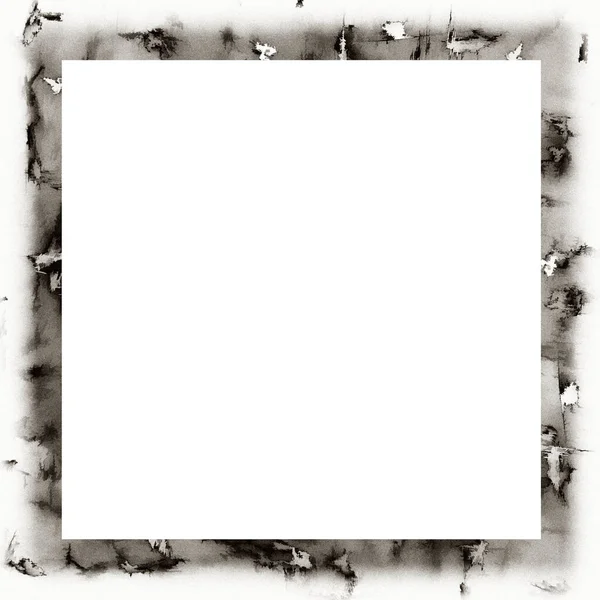 Grunge Watercolor Texture Black White Wall Frame Empty Space Middle — Stock Photo, Image