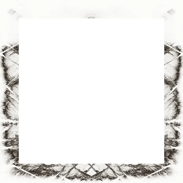 Grunge Frame Black White Texture Copy Space Middle Image Advertisement — Stock Photo, Image