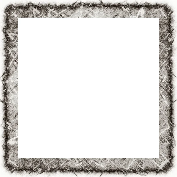 Grunge Frame Scratch Watercolor Effects Black White Texture Copy Space — Stock Photo, Image