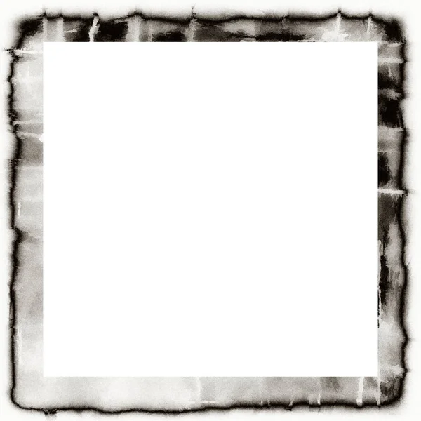 Grunge Poškrábaný Rám Akvarelové Textuře Černá Bílá Kopírovat Mezeru Uprostřed — Stock fotografie