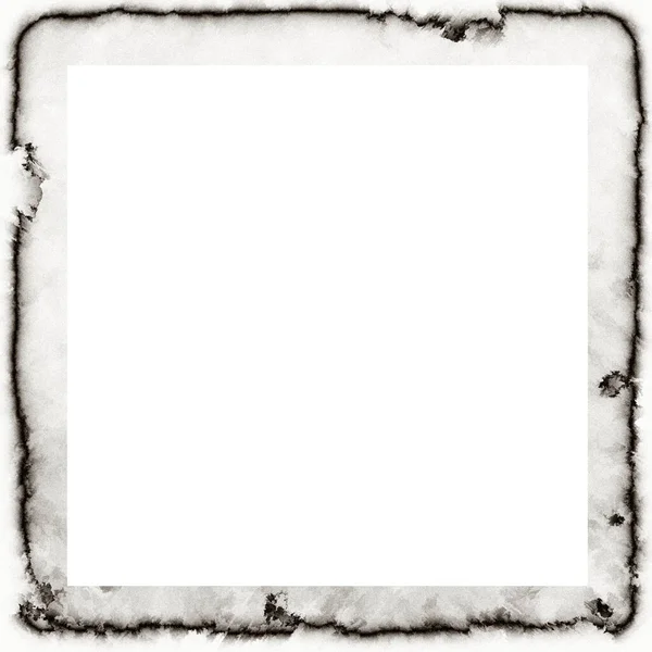 Grunge Watercolor Texture Black White Wall Frame Empty Space Middle — Stock Photo, Image