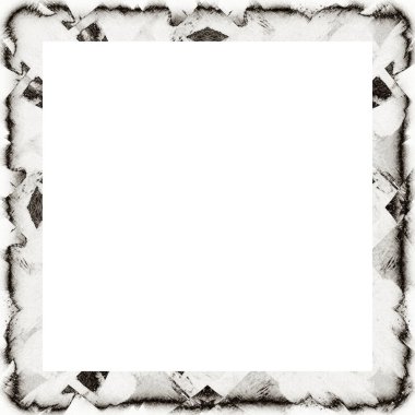 Çizik ve suluboya efektlerle siyah beyaz desenli Grunge çerçeve. Resim veya reklam metni için ortadaki alanı kopyala.   