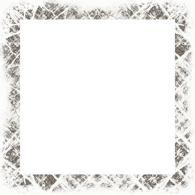 Çizik ve suluboya efektlerle siyah beyaz desenli Grunge çerçeve. Resim veya reklam metni için ortadaki alanı kopyala.   
