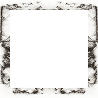 Çizik ve suluboya efektlerle siyah beyaz desenli Grunge çerçeve. Resim veya reklam metni için ortadaki alanı kopyala.   