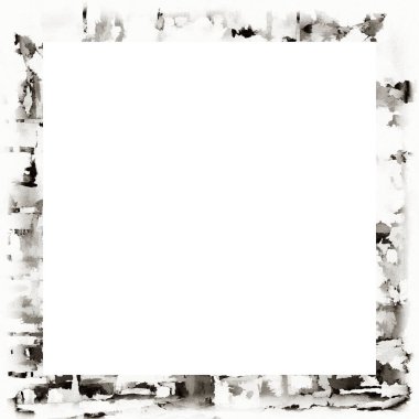 Grunge çerçeveyi suluboya desenli siyah beyaz çizmiş. Resim veya reklam metni için ortadaki alanı kopyala.   