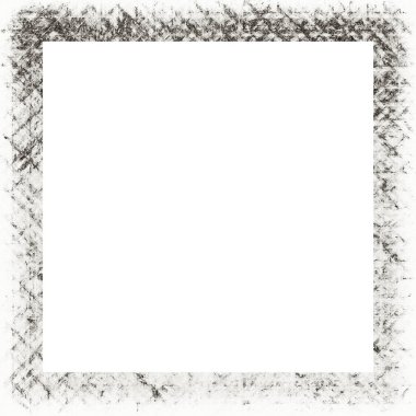 Çizik ve suluboya efektlerle siyah beyaz desenli Grunge çerçeve. Resim veya reklam metni için ortadaki alanı kopyala.   