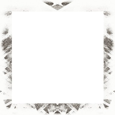 Çizik ve suluboya efektlerle siyah beyaz desenli Grunge çerçeve. Resim veya reklam metni için ortadaki alanı kopyala.   