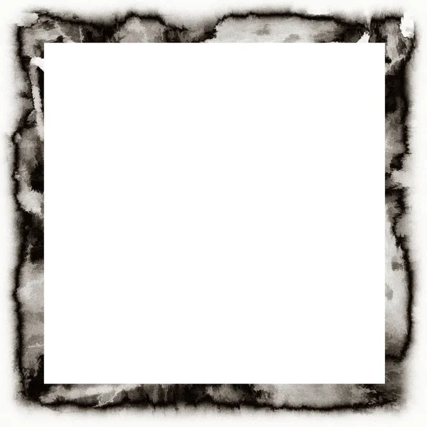 Grunge Suluboya Dokusu Siyah Beyaz Duvar Çerçevesi Ortası Resim Veya — Stok fotoğraf