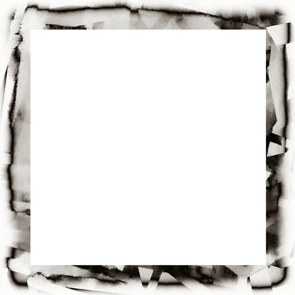 Desordenado Grunge Goteando Textura Acuarela Marco Pared Blanco Negro Espacio —  Fotos de Stock