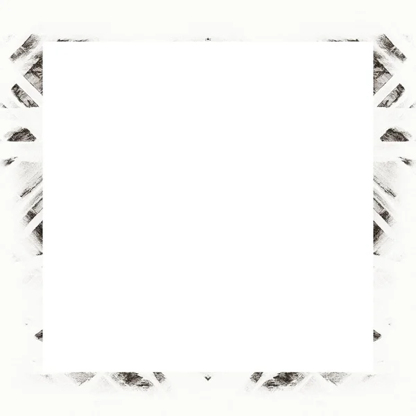 Grunge Frame Scratch Watercolor Effects Black White Texture Copy Space — Stock Photo, Image