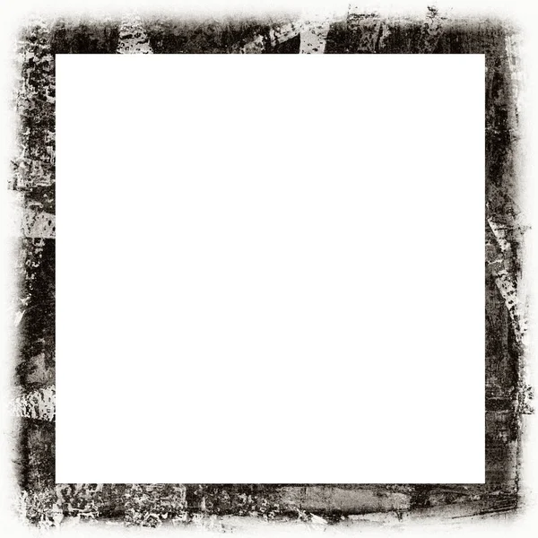 Grunge Gratta Vinci Texture Acquerello Cornice Della Parete Bianco Nero — Foto Stock