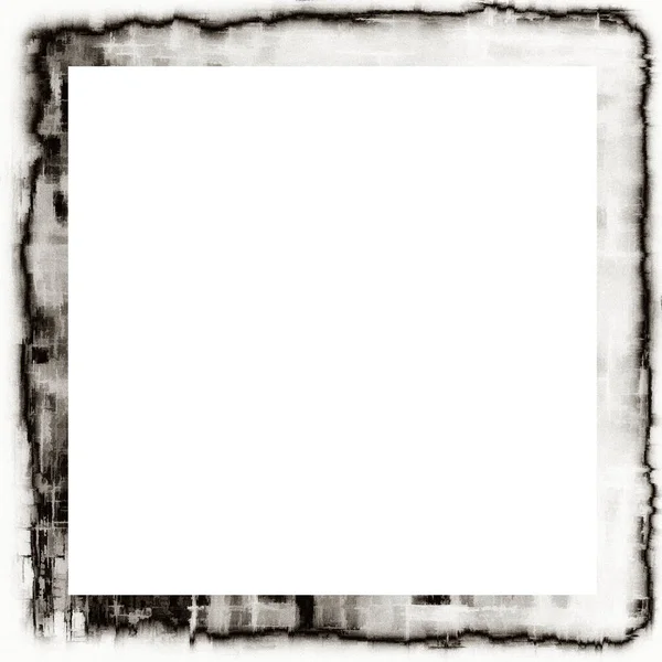 Grunge Dripping Watercolor Texture Black White Wall Frame Empty Space — Stock Photo, Image