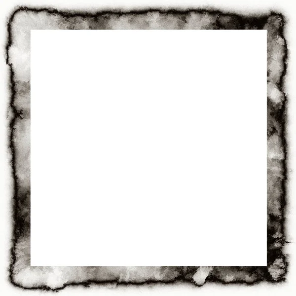 Disordinato Grunge Gocciolante Texture Acquerello Cornice Della Parete Bianco Nero — Foto Stock