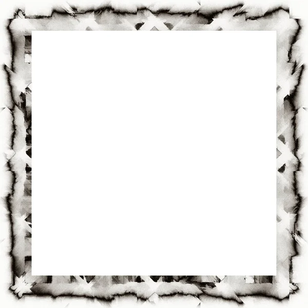 Disordinato Grunge Gocciolante Texture Acquerello Cornice Della Parete Bianco Nero — Foto Stock