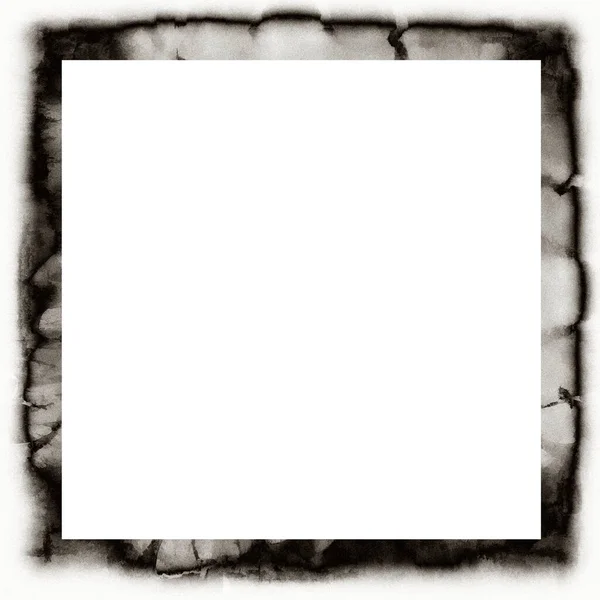 Grunge Salissant Texture Aquarelle Cadre Mural Noir Blanc Espace Vide — Photo