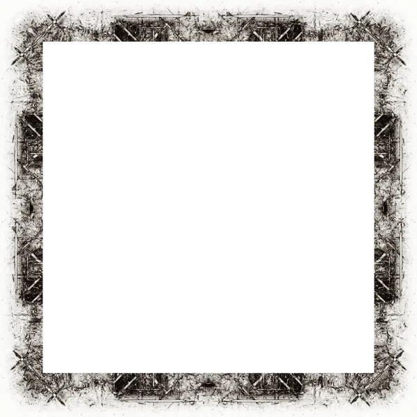 Cadre Grunge Texture Noire Blanche Espace Copie Milieu Pour Image — Photo