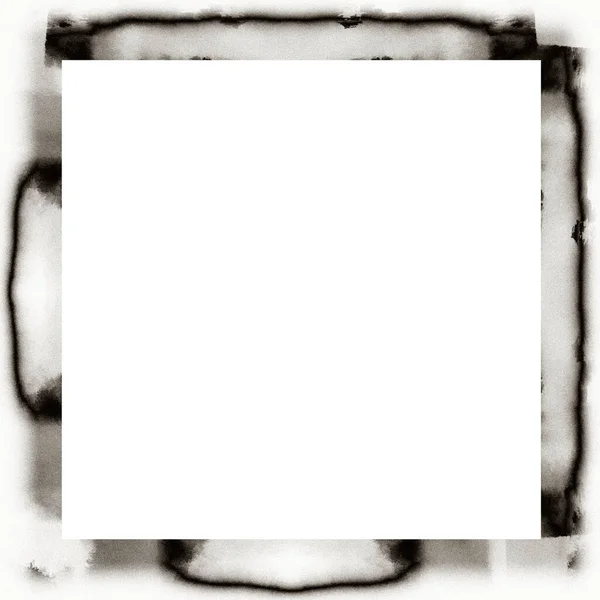 Grunge Salissant Texture Aquarelle Cadre Mural Noir Blanc Espace Vide — Photo