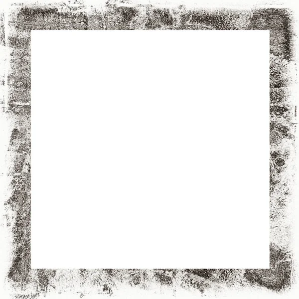 Grunge Gratta Vinci Texture Acquerello Cornice Della Parete Bianco Nero — Foto Stock