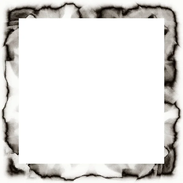 Messy Grunge Watercolor Texture Black White Wall Frame Empty Space — Stock Photo, Image