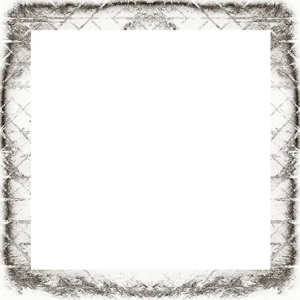 Grunge Frame Scratch Watercolor Effects Black White Texture Copy Space — Stock Photo, Image