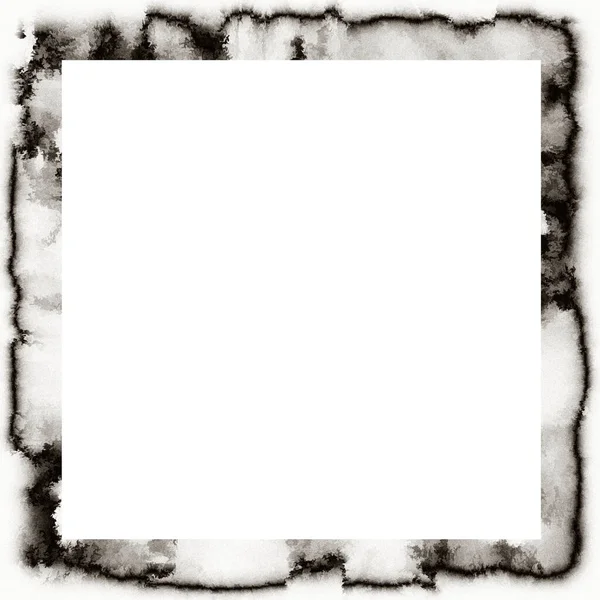 Grunge Dripping Watercolor Texture Black White Wall Frame Empty Space — Stock Photo, Image