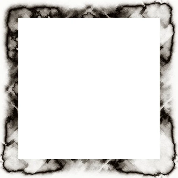 Stökig Grunge Droppande Akvarell Konsistens Svart Och Vit Väggram Tomrum — Stockfoto