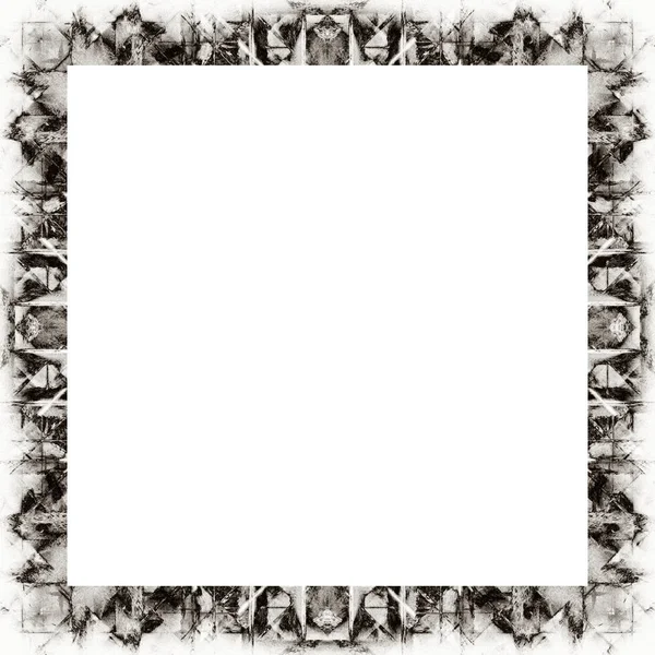 Grunge Frame Black White Texture Copy Space Middle Image Advertisement — Stock Photo, Image