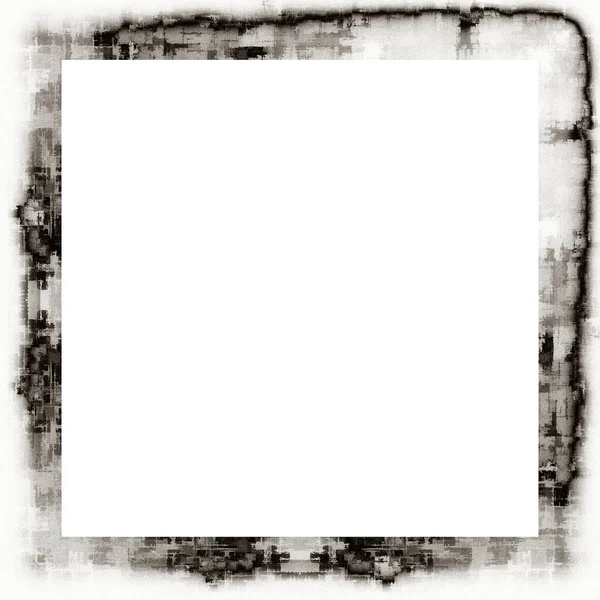 刮破水彩纹理黑白相间的墙壁框架 中间的复制空间 用于图像或广告文本 — 图库照片