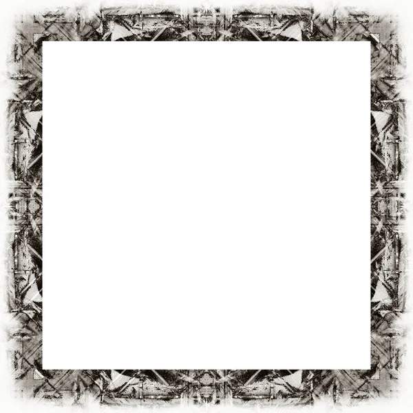 Grunge Frame Met Kras Aquareleffecten Met Zwart Wit Textuur Kopieer — Stockfoto