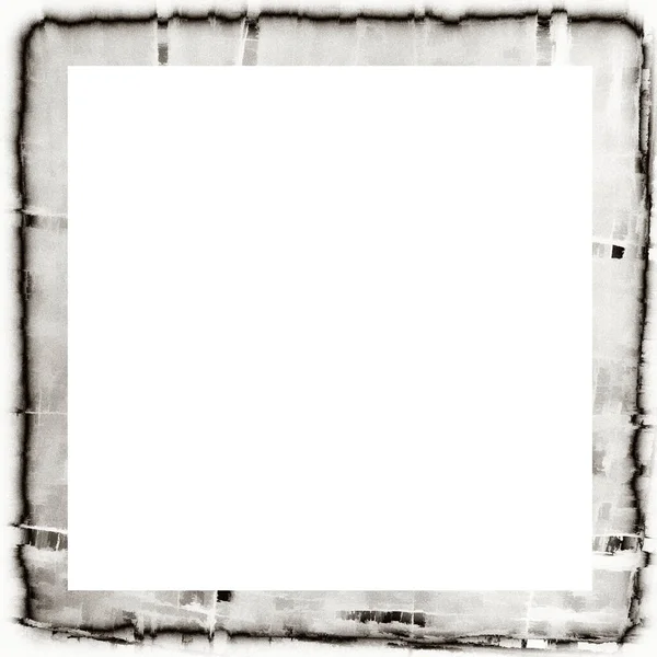 Grunge Watercolor Texture Black White Wall Frame Empty Space Middle — Stock Photo, Image