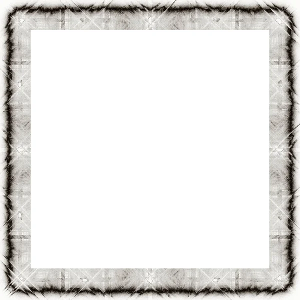 Grunge Frame Scratch Watercolor Effects Black White Texture Copy Space — Stock Photo, Image