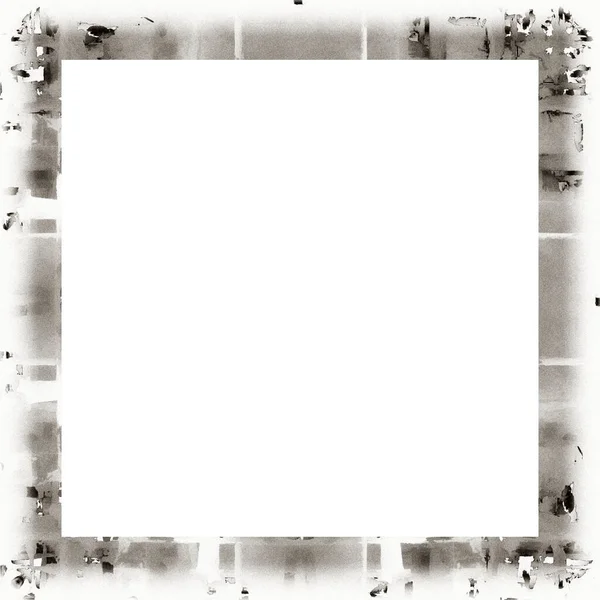 Grunge Rayado Textura Acuarela Marco Pared Blanco Negro Copie Espacio — Foto de Stock