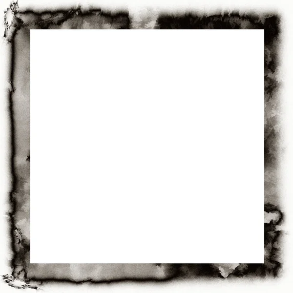 Grunge Salissant Goutte Goutte Texture Aquarelle Cadre Mural Noir Blanc — Photo