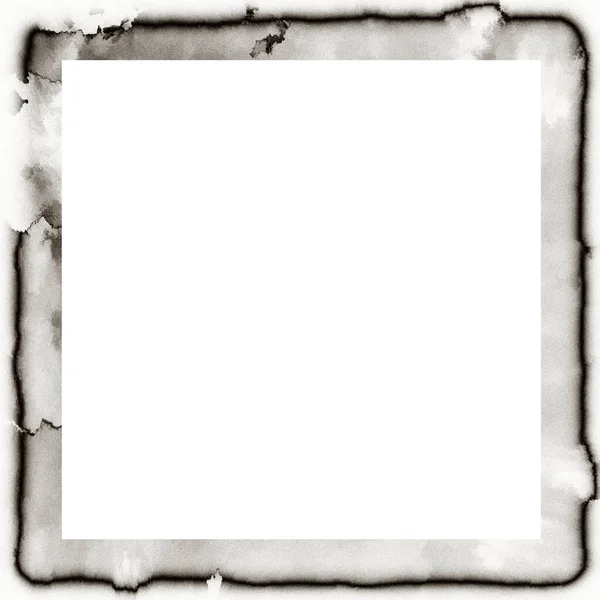 Grunge Dripping Watercolor Texture Black White Wall Frame Empty Space — Stock Photo, Image