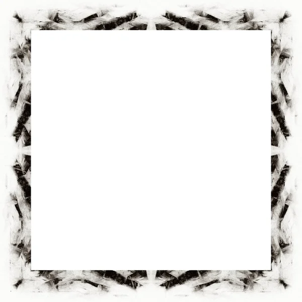 Grunge Frame Scratch Watercolor Effects Black White Texture Copy Space — Stock Photo, Image