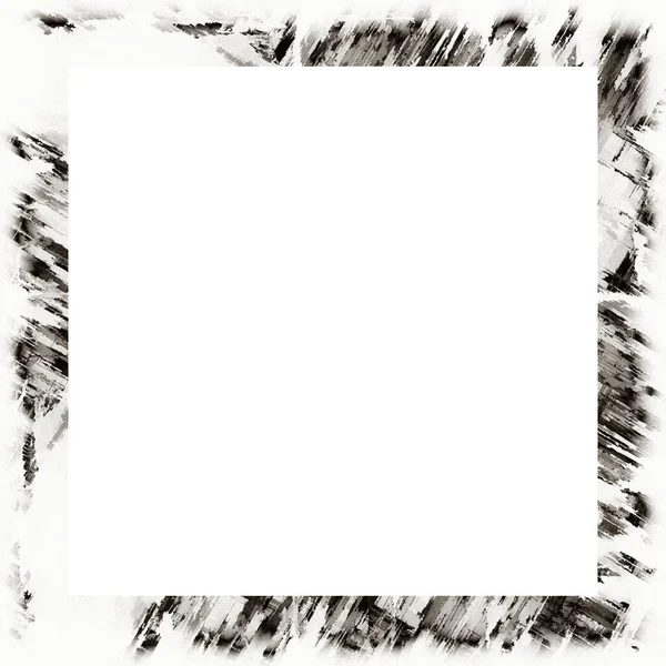 Grunge Gratta Vinci Texture Acquerello Cornice Della Parete Bianco Nero — Foto Stock