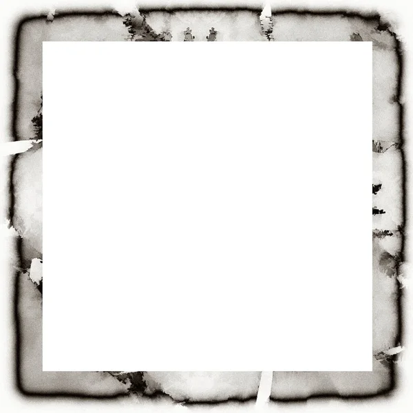 Grunge Dripping Watercolor Texture Black White Wall Frame Empty Space — Stock Photo, Image