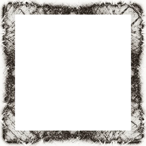 Grunge Frame Black White Texture Copy Space Middle Image Advertisement — Stock Photo, Image